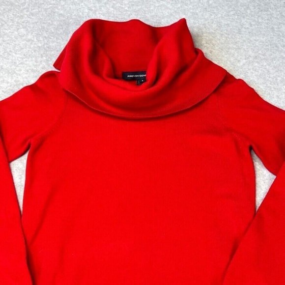 French Connection Womens Tunic Sweater Cowl Neck Size Small Red Holiday Dressy - Picture 4 of 10